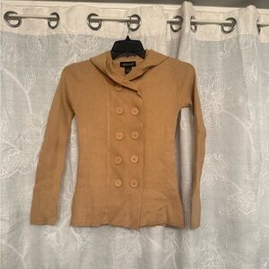Takeout Camel Button-Up Cardigan
